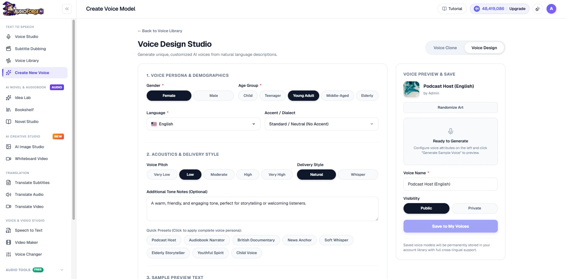 AI Voice Design